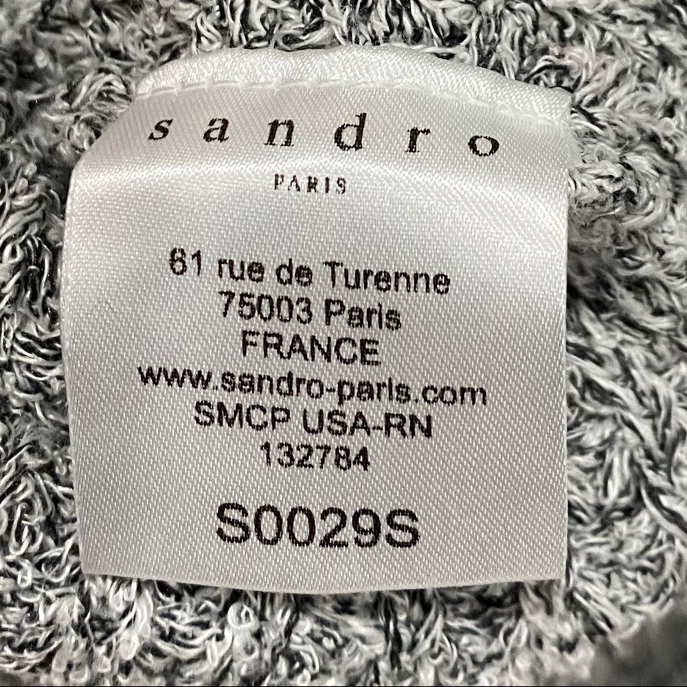 SANDRO PARIS Grey Linen Chunky Knit Sweater - Picture 10 of 12